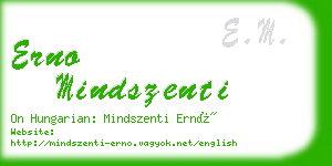 erno mindszenti business card